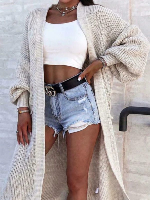 Women's Long Sleeve Midi Knit Cardigan