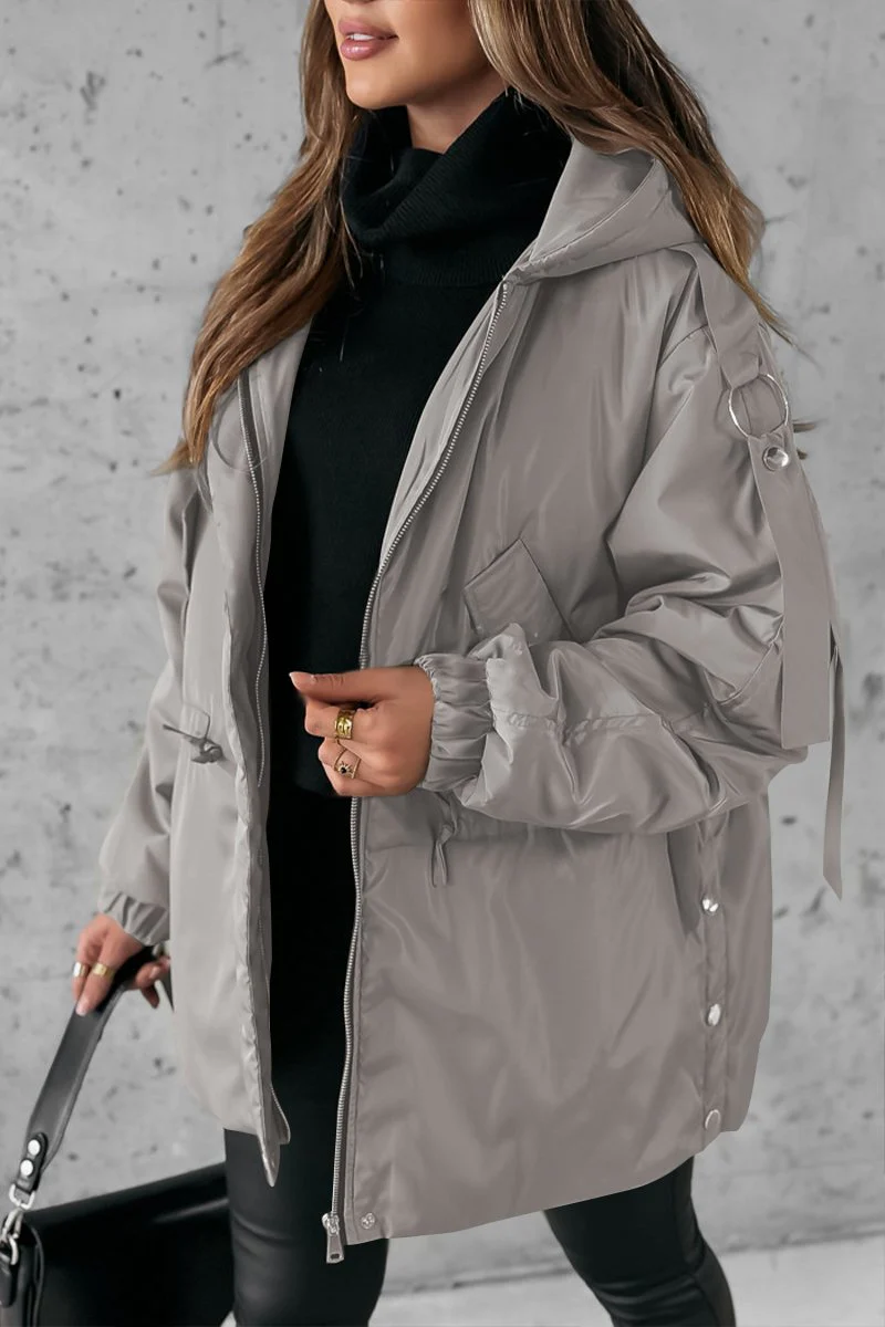 Women's Autumn and Winter Hooded Long Sleeve Casual Coat
